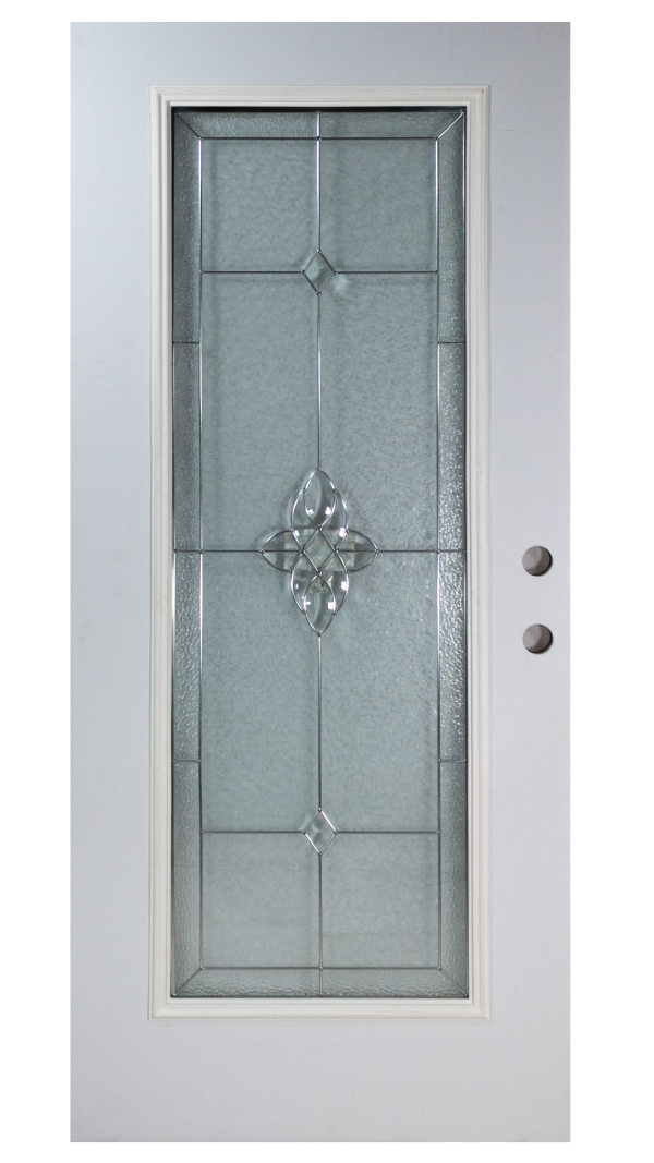 3.5X24 5-Lite Frosted Mahogany Door
