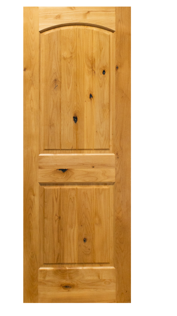 2-Panel Arch V-Groove Alder Door