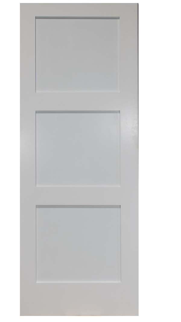 3-Panel Primed Shaker Solid Core Door (Special Order)