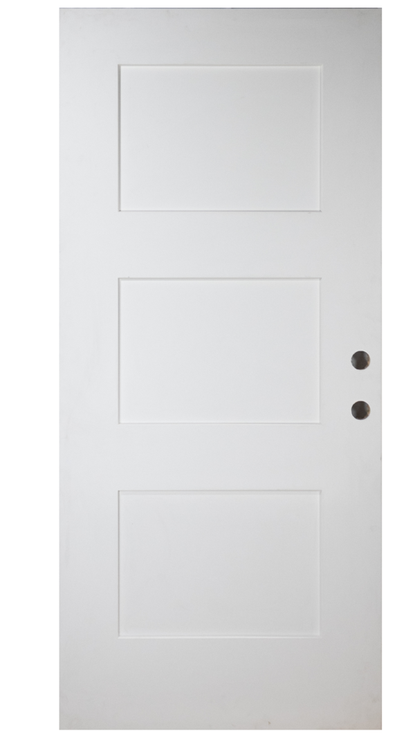 3-Panel Shaker Smooth Fiberglass Door