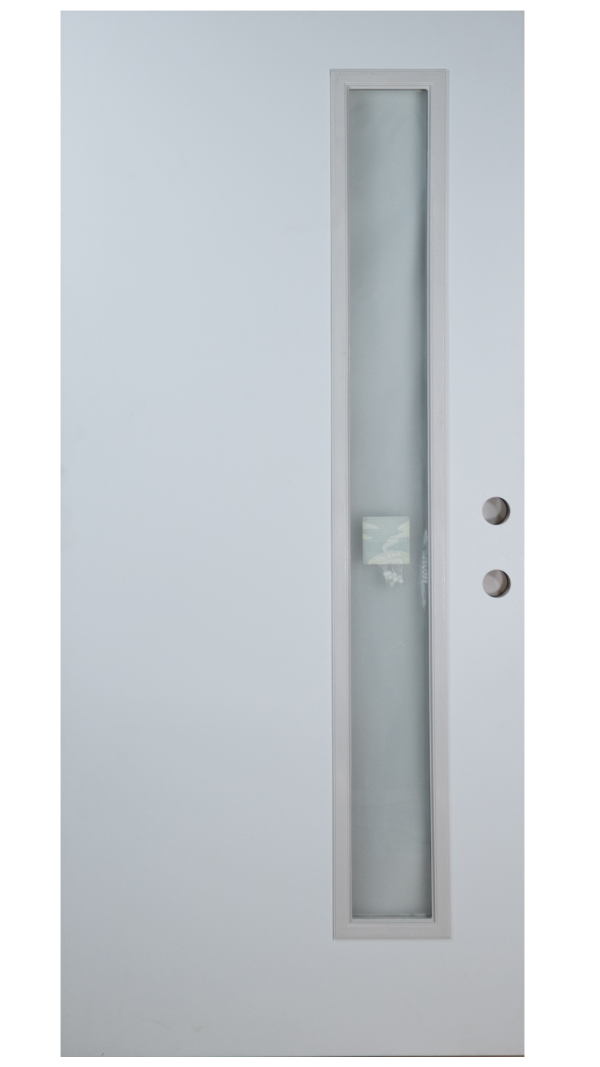 7X64 Frosted Metal Door
