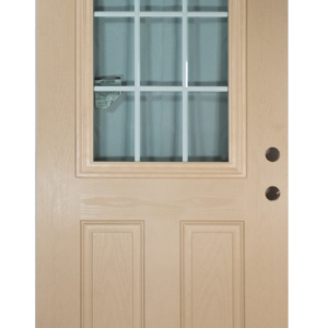 9-Lite Mini Blind Interior Grill Fiberglass Door